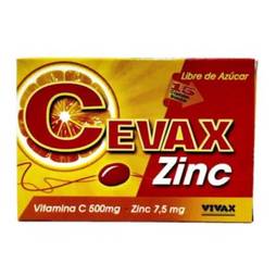 Cevax zinc 500mg/7.5mg x15caps blanda