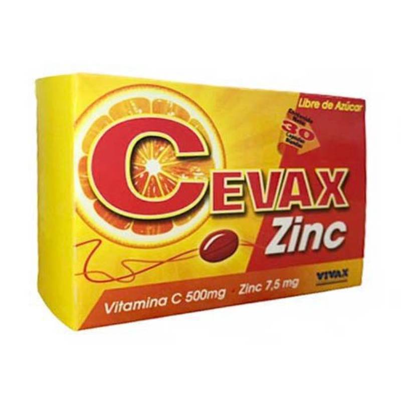 Cevax zinc 500mg/7.5mg x 30caps blanda