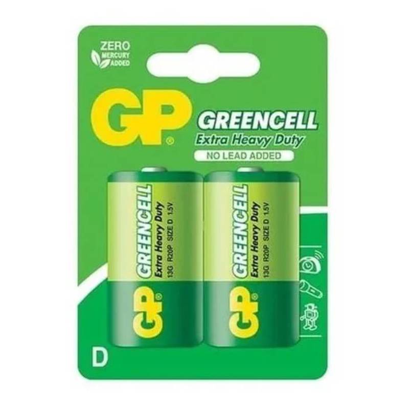 Pila gp greencell d x 2 estuche