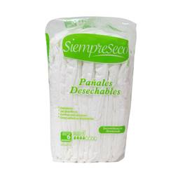 Panal siempre seco talla g x 6