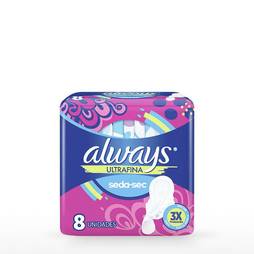 Toallas sanitarias always dia x8toallas