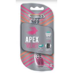 Afeitadora apex velvet  4hojilla rosada x2und