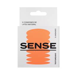 Sense preservativo texturizado x3
