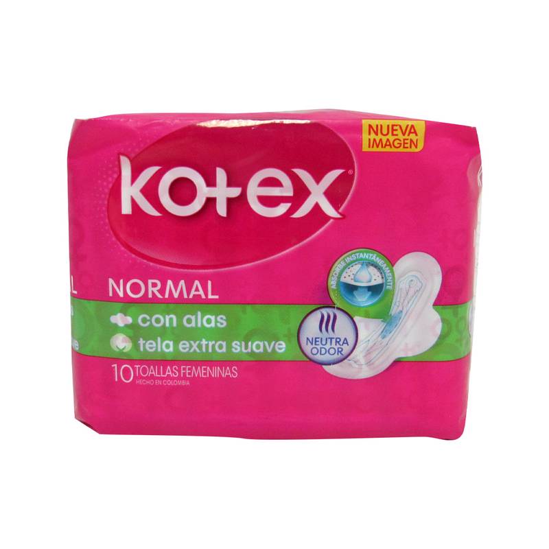 Kotex toallas sanit normal x 10 unid