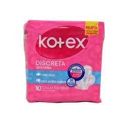 Toallas sanitarias kotex discreta ultra x 10