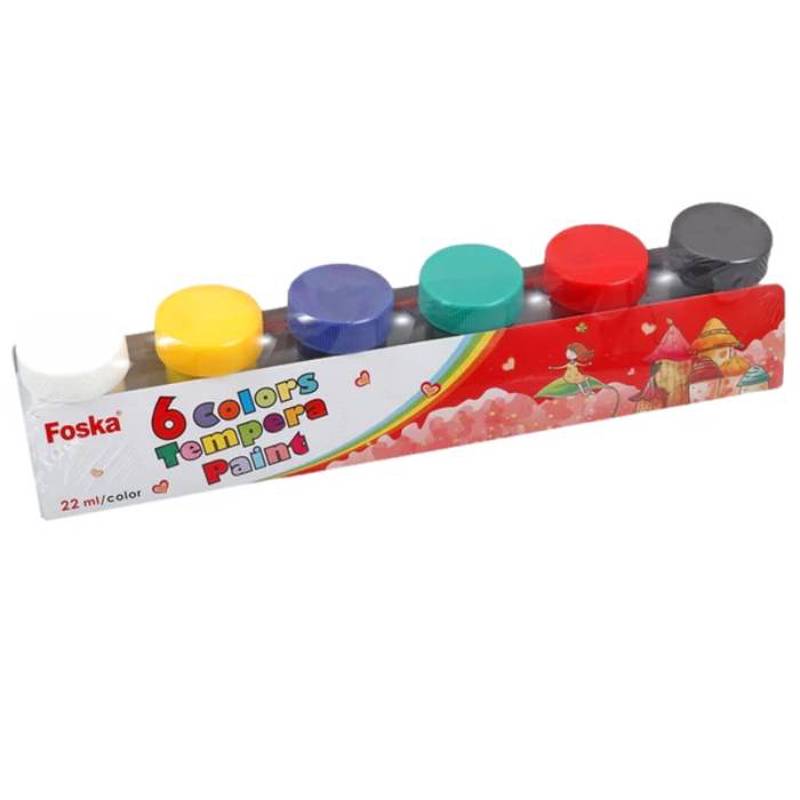 Tempera escolar foska x6 colores