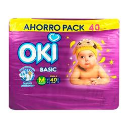 Pañal oki basic talla m x40und