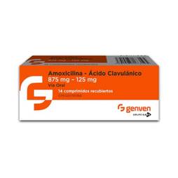 Amoxicilina+acido clavulanico 875mg/125mg x 14comp genven 
