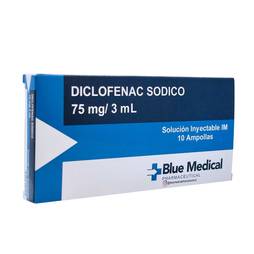 Diclofenac sodico 75mg/3ml x 1ampo. blue medical